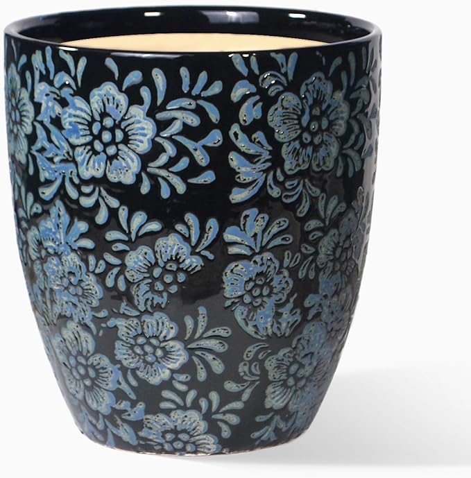 8 inch Plant Pot，Ceramic Plant pots，Ceramic Planter for Indoor Plants Outdoor,Mid-Century Modern Home Decor, Modern Flower Pot, Large Plant Pot with Drainage Hole