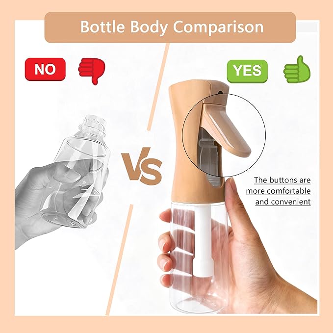 Spray Bottle for Hair Continuous Ultra Fine Mist (200ml) 360° Multi Spray Bottle for Plants, Cleaning, Skin Care Leakproof & Durable 1 Pack
