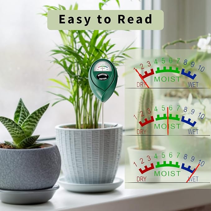 Soil Moisture Meter, Plant Water Meter Soil Meter Moisture Sensor Hygrometer for Indoor Outdoor Plant Care,No Battery Needed(Green)