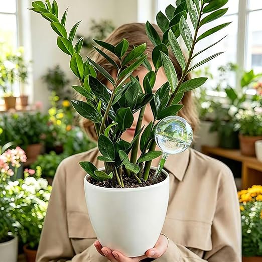 Clear Rainbow Glass Plant Automatic Watering Bulb, 4pcs Garden Flower Self Watering Planter Inserts, Automatic Plant Waterer System Set Self Watering Spikes to Support Plant Health