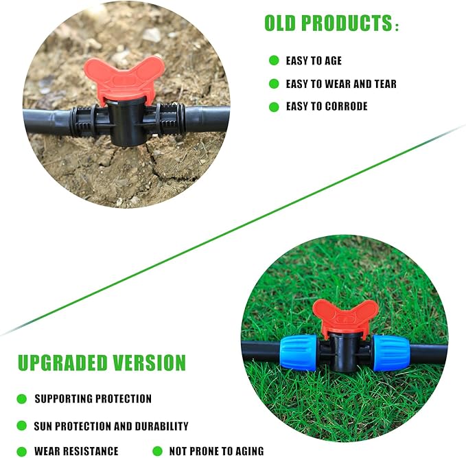 6 Pcs 1/2 Inch Drip Irrigation Tubing Switch Valve,1/2 Inch Irrigation Shut Off Valve Drip Irrigation Fittings for Drip System for Garden Water Flow Control