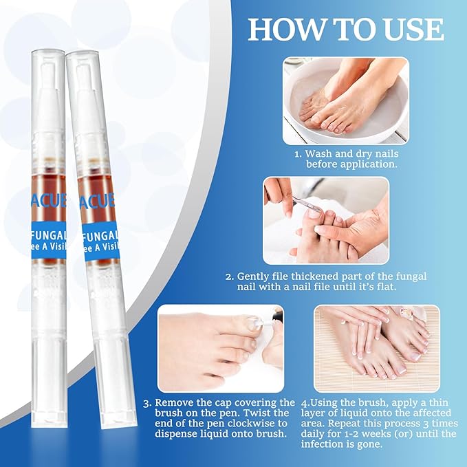 Nail Fungus Pen,4 Pack Nail Treatment Pen，Treatment Extra Strength for Toenail & Fingernails，Fast-Acting Solution for Broken& Discolored Nails