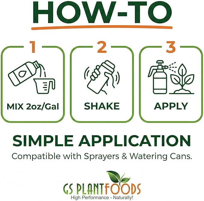 GS Plant Foods Liquid Kelp Fertilizer – Suitable for Organic Growing, OMRI Listed Seaweed Concentrate for Flowers, Gardens, Vegetables & Soil - 1 Quart (Makes Up to 200+ Gallons)