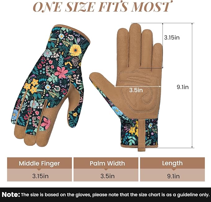 Tavaleu Gardening Gloves for Women, Thorn Proof Puncture Resistant Leather Garden Gloves, Breathable Working Gloves