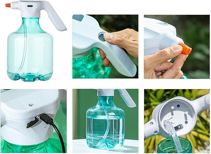 Spray Bottles Mist Sprayer – Electric Mist Sprayer, Transparent Cleaning Tool | USB Rechargeable Container, 3L Multifunction Bottle for Gardening Tasks, Plant Watering, Home Cleaning, Outdoor Use