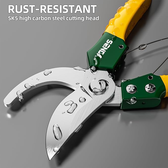 8" Bypass Pruning Shears, Pruning Shears for Gardening with Anti-Rust SK-5 Blades, Garden Clippers with Non-Slip Handle for Dry Stems and Small Branches