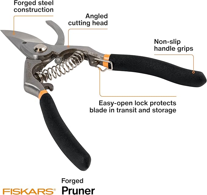 Fiskars Deluxe Forged Bypass Pruner, Durable and Sharp Steel Blade