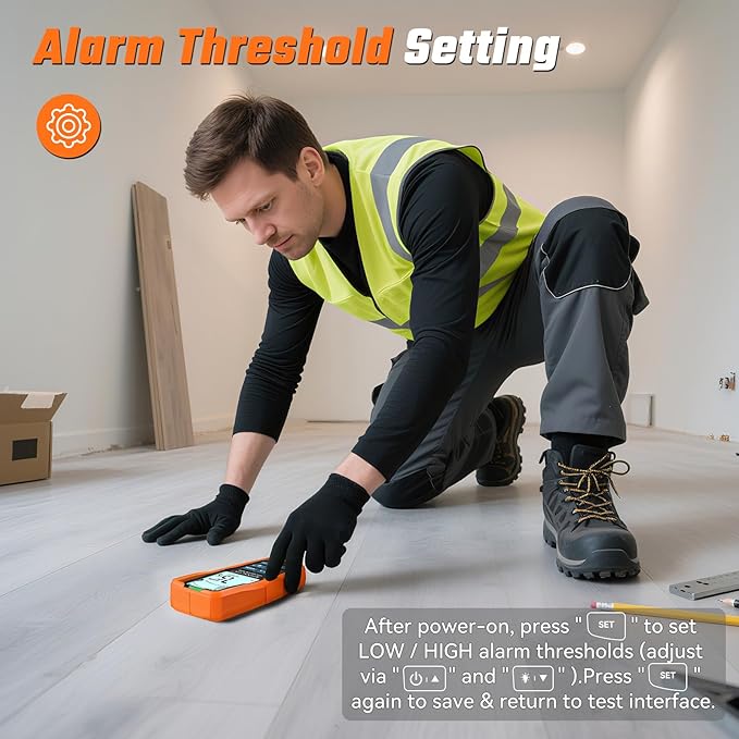 Pinless Moisture Meter for Walls and Wood,Non-Destructive Moisture Detector for Drywall, Concrete & Flooring, Rechargeable Digital Moisture Tester