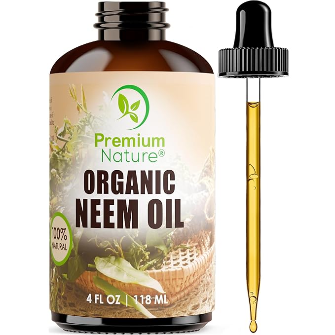 Premium Nature Organic Neem Oil for Skin and Hair Need Oil 100% Pure Cold Pressed for Essential Oil Mixing Neem Oils for Plants Neem Cake Massage Oil Neems Spray for Indoor Plants 4 oz