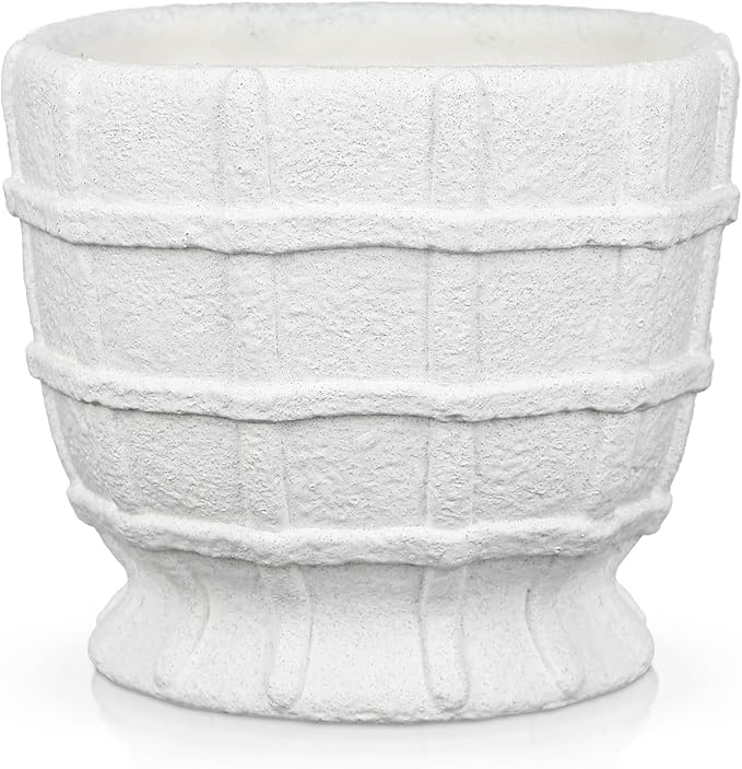 6" White Ceramic Plant Pots with Drainage Hole, Rustic Flower Pots for Indoor Plants, Outdoor Decorative Ceramic Planters Pot Small Plant Pot for for Succulents, Cactus, Herbs, Orchids Planters
