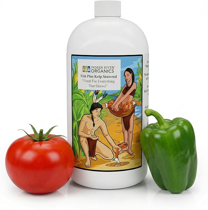 Fish & Kelp Blend Fertilizer - OMRI Listed Organic Fertilizer (36 oz) 1 Quart- Liquid Organic Fish and Kelp for Turf, Flowers, Shrubs, Plants, Fruits & Vegetables
