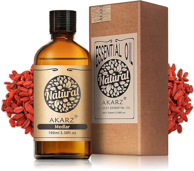 AKARZ 100ml Medlar Essential Oil Natural Medlar Oil Pure for Candle Making,DIY Skincare Products Massage,Home Spa Relaxation