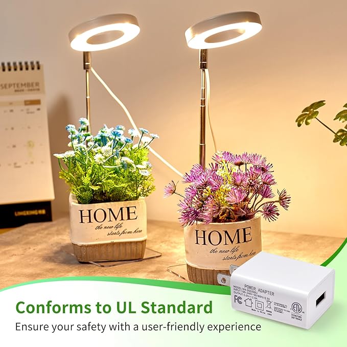 Brightown Plant Grow Light, LED Growing Light for Indoor Plants, 2 Head 96 LED Adjustable Height Growing Lamp with Timer, 3 Dimmable Brightness Levels, Low Safe Voltage, Perfect for Small Plants