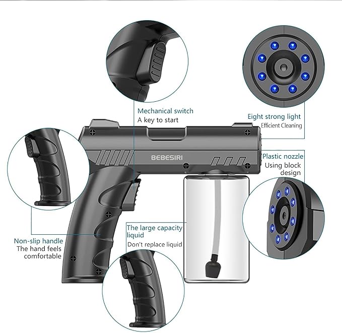 Nano Sprayer, Handheld Household Nano Blue Light Atomizer, Handheld Household Nano Sprayer, Rechargeable Nano Atomizer. It is Suitable for Watering Plants and Flowers.