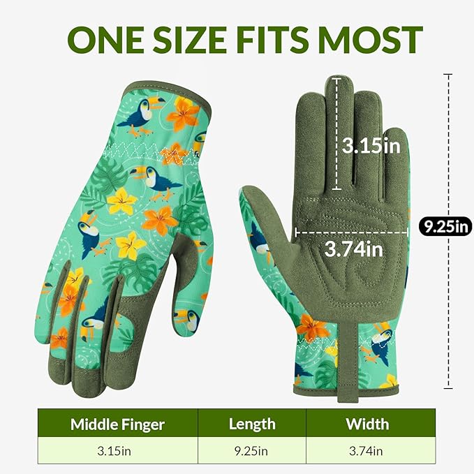 Baidast Gardening Gloves for Women, Breathable Leather Garden Gloves with Grip, Thorn Proof Work Gloves