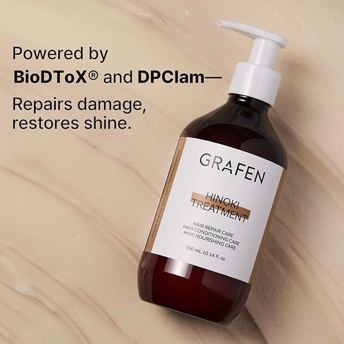 GRAFEN Hair Treatment for Damaged Hair – Deep Repair & Moisturizing Conditioner – Lightweight, Non-Greasy Formula with Natural Oils – 2.71 fl.oz / 500ml (Hinoki)