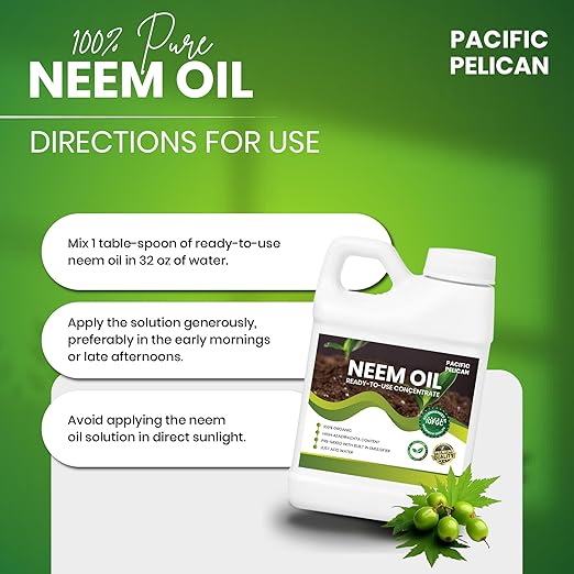 Ready-to-Use Neem Oil Concentrate, Unscented - 100% Organic, High Azadirachtin Content, Just Add Water (16 oz)