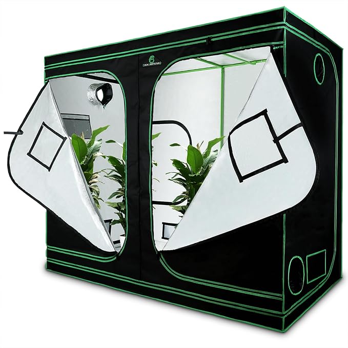 GA Grow Tent 96"x48"x80" Reflective Mylar Hydroponic Grow Tent with Observation Window and Waterproof Floor Tray for Indoor Plant Growing (96x48x80)