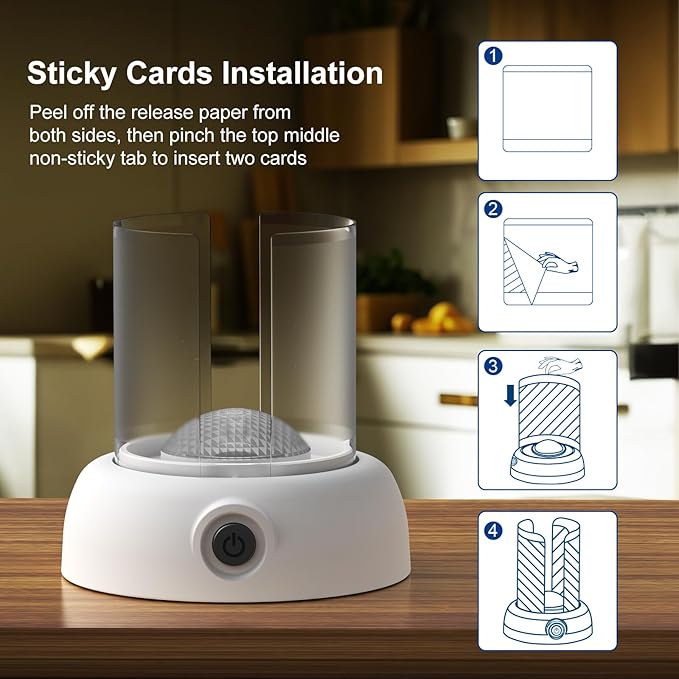 LFSYS Fruit Fly Traps for Indoors Gnat Trap Lamp, Double Side Sticky Paper 360° Attraction for Fruit Fly, Gnats 9 Refills + 1 Starter Kit (Dutch White)