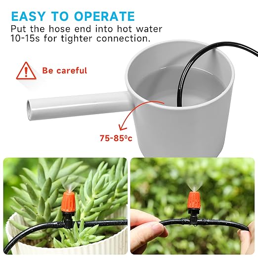 Three-Way Atomizing Nozzle 1/4 Inch, 50 Pcs Adjustable Micro Spray Irrigation Emitters, Drip Irrigation Parts Accessories for Patio Lawn Greenhouse Vegetable Irrigation Supplies