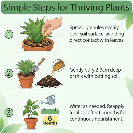 RAINFLOW 11.28 OZ Slow Release Fertilizer - Organic Plant Food All Purpose Plant Fertilizer for Succulents Cactus Orchid Bonsai and All Other Outdoor & Indoor Garden