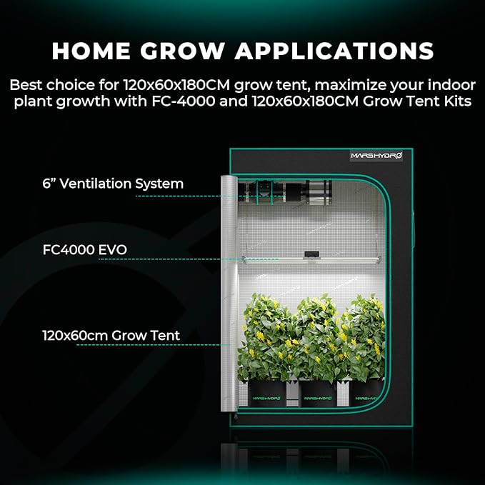 MARS HYDRO FC4000 Samsung LM301H EVO Bar LED Grow Light 2x4, 765 Diodes with Smart Controller 320W Full Spectrum Daisy Chain Dimmable Commercial Plant Grow Lights for Indoor Growing