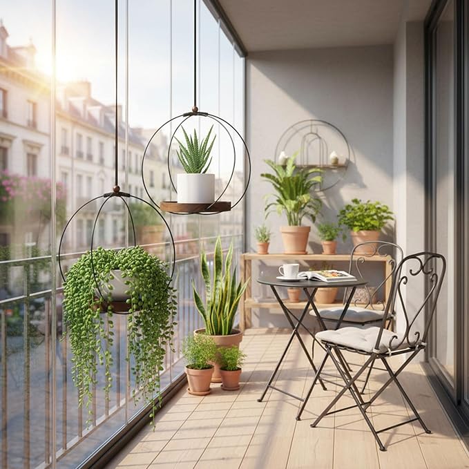 Hanging Planters for Indoor Plants,Black Hanging Plant Holder,Metal Plant Hanger Indoor for Home Garden Office Decor(Pots Not Included)