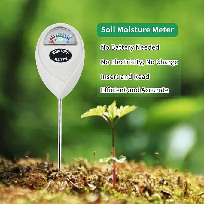 Censinda Soil Moisture Meter, 2 Pack Soil Moisture Monitor for House Plants, Indoor & Outdoor, Garden, Farm, Lawn Plant Care, No Battery Needed(White)