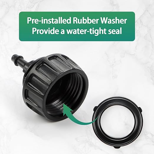 RedChili 6 Pcs 1/4 Inch Drip Irrigation Tubing to Faucet/Garden Hose Adapter, 3/4" FHT to 1/4" Drip Irrigation Fittings Female Garden Hose Water Line Connector for Irrigation System