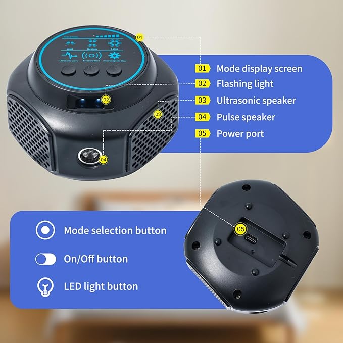 Ultrasonic Pest Repellent Plug in Indoor Mouse Traps for Home, Mouse Repellent Ultrasonic Device Rodent Repeller Ultrasonic Plug in Pest Control for Rat Mice Spider Squirrel Roach for Attic (1, Black)