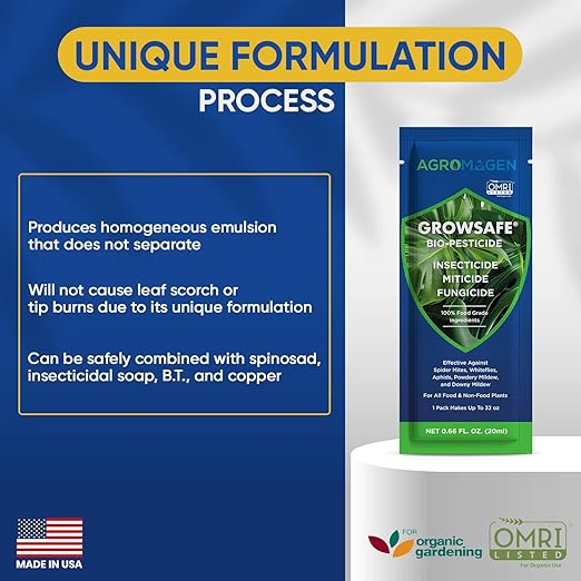 AgroMagen, GrowSafe Bio-Pesticide, Organic and Natural Miticide, Fungicide and Insecticide (Ready-to-Mix)