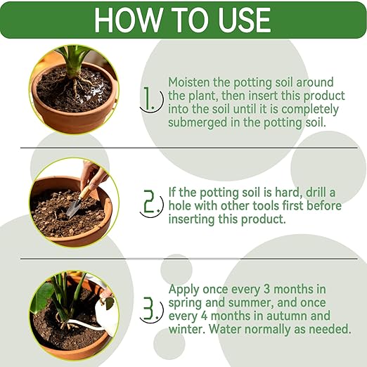 RAINFLOW 90PCS Slow Release Fertilizer Spikes for Indoor Plants - Long Lasting Plant Food Spikes for Houseplants Orchids Potted Plants, Easy to Use Fertilizer Sticks for Indoor Flowers Foliage Growth