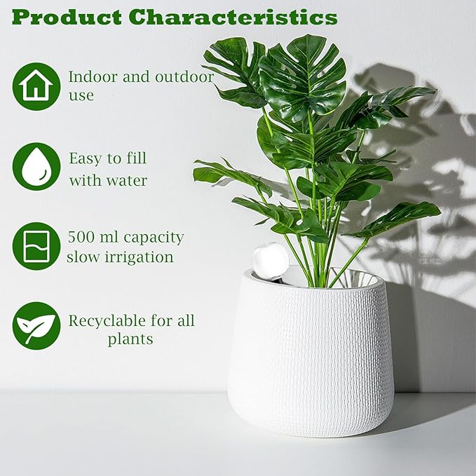 2 Pcs Watering Globes 17oz Plastic Self Watering Planter Insert, Plant Watering Globes for Indoor/Outdoor Automatic Drip Irrigation with Slow Release Control