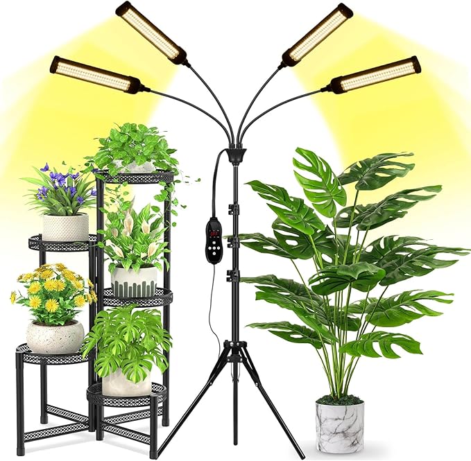LED Grow Lights for Indoor Plants Full Spectrum, 360 LEDs Plant Lights for Indoor Growing with 58" Adjustable Stand, Plant Grow Lights with Auto Timer for Indoor Tall Plants.