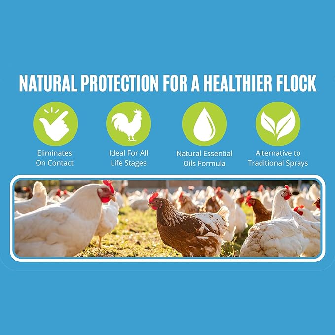 Colton’s Naturals Poultry Spray 32 oz – for Chickens – Helps with Mites, Lice, Fleas & Scaly Leg – Safe for Coops, Birds & Backyard Poultry