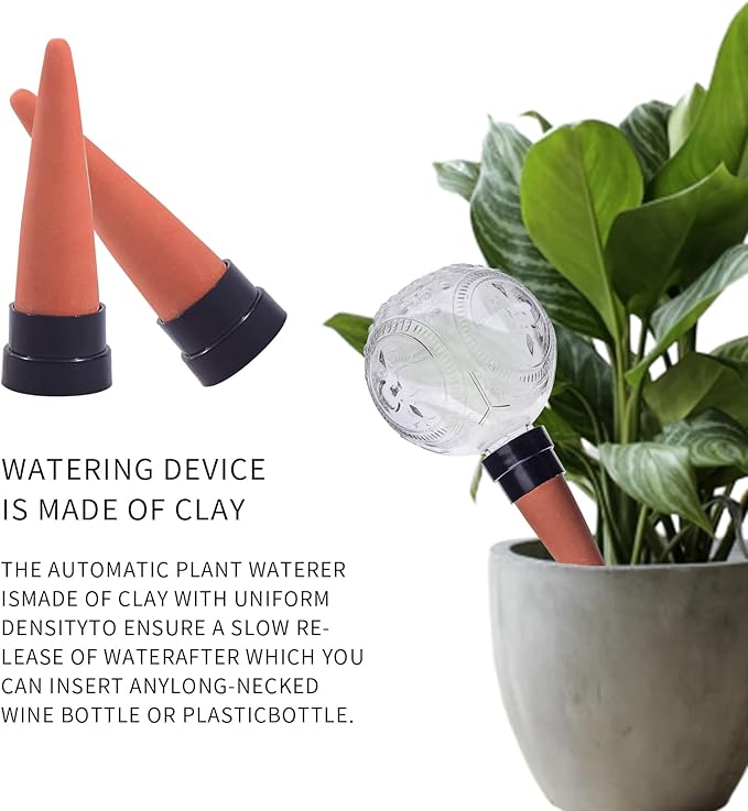 3 PCS Plant Watering Globes and Glass Watering Can Self Watering Globes Glass Spray Bottles for Indoor & Outdoor Plant,Hand-Blown Glass,Automatic Watering Device