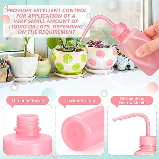 Valchoose 150ML Pink Wash bottles squeeze 5.1oz Mini Professional, Water Bottle for Lash Extensions, Easy to Carry Lash water bottle squeezer (1Pack) Ease of Use