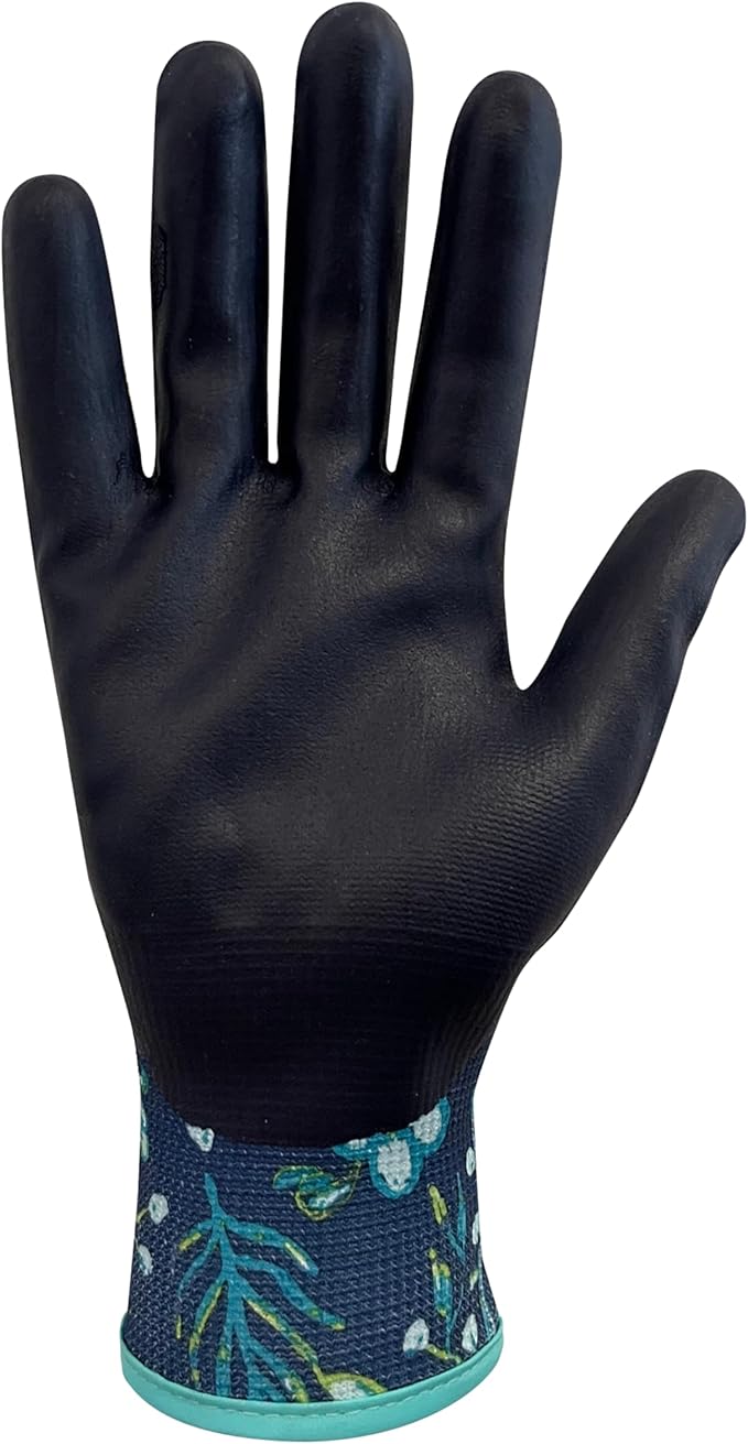 Digz Medium Comfort Grip Garden Gloves, Knit Shell, Latex Free, Navy