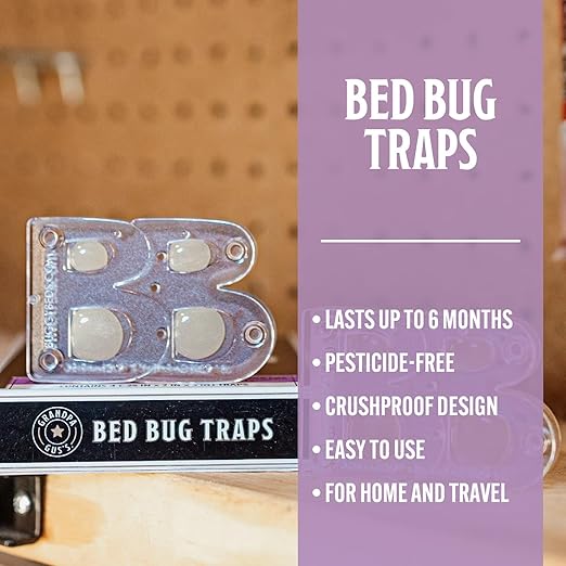 Grandpa Gus's Natural Bed Bug Killer Spray (16 fl oz) Bundled with Bed Bug Glue Traps for Home & Travel (Pack of 12)