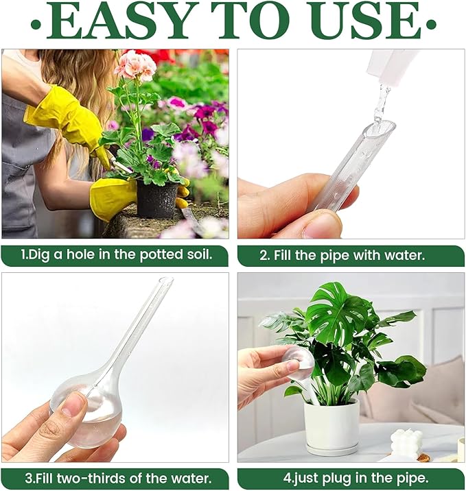 20 PCS Plant Watering Globes,Plastic Clear Watering Bulbs,Self Watering Flower Automatic Watering Device for Home Garden Plants Indoor,Outdoor,Flowerpot,(Large,Medium,Small)