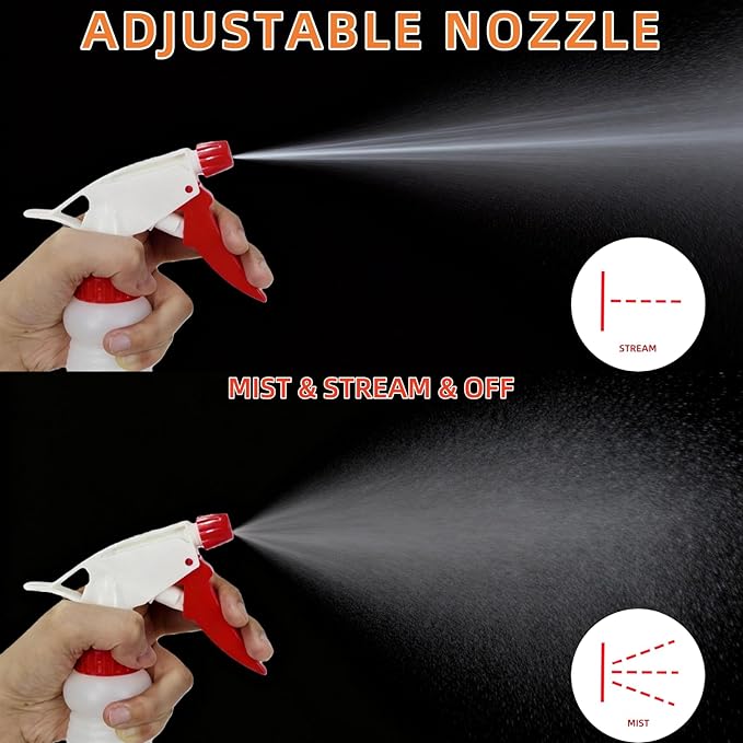 24 Pack 16oz Spray Bottles, Reusable Fine Mist Water Sprayer for Plants, Cleaning, High Output Ultrafine Misting Plastic Spray Bottles for Water, Salon, Garden, Kitchen and Bathroon