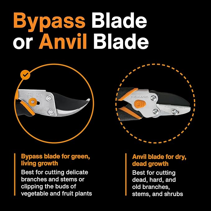 Fiskars Deluxe Forged Bypass Pruner, Durable and Sharp Steel Blade