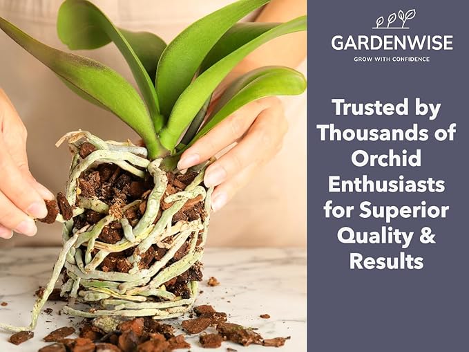 GARDENWISE Premium Orchid Bark for Potting Mix – Ready-to-Use Pine Bark for Indoor Plants, Orchid Repotting & Soil Mix Creation, Ideal Orchid Medium (5 Quarts)