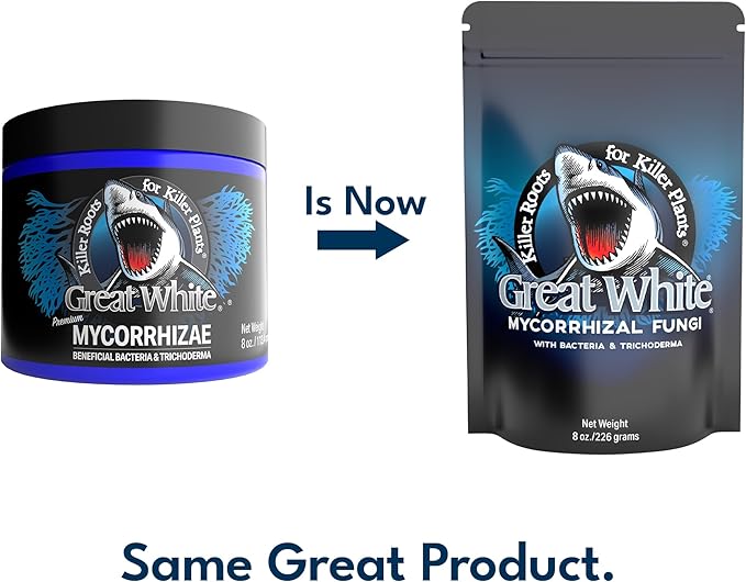 Great White Mycorrhizal Fungi, Beneficial Bacteria for Plant Growth, Root Stimulator, Concentrated 3-in-1 Formula by Plant Success (8 oz)
