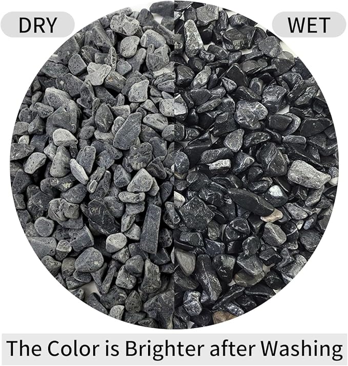 FANTIAN 2lbs Black Gravel, 3/8 Inch Black Stones. Decorative Black Rocks for Succulent Plants, Vase, Cactus, Bamboo Plants and Outdoor Garden Landscaping