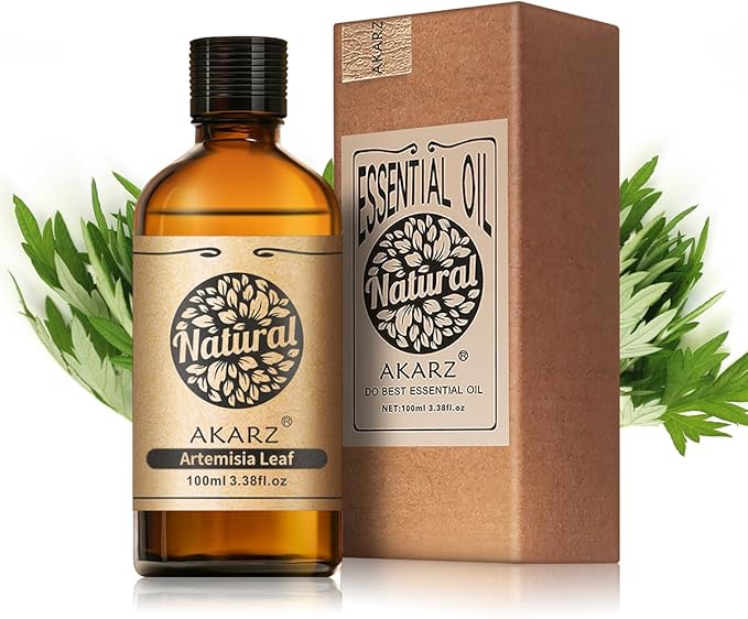 AKARZ 100ml Artemisia Leaf Essential Oil Natural Artemisia Leaf Oil Pure for Candle Making,DIY Skincare Products Massage,Home Spa Relaxation