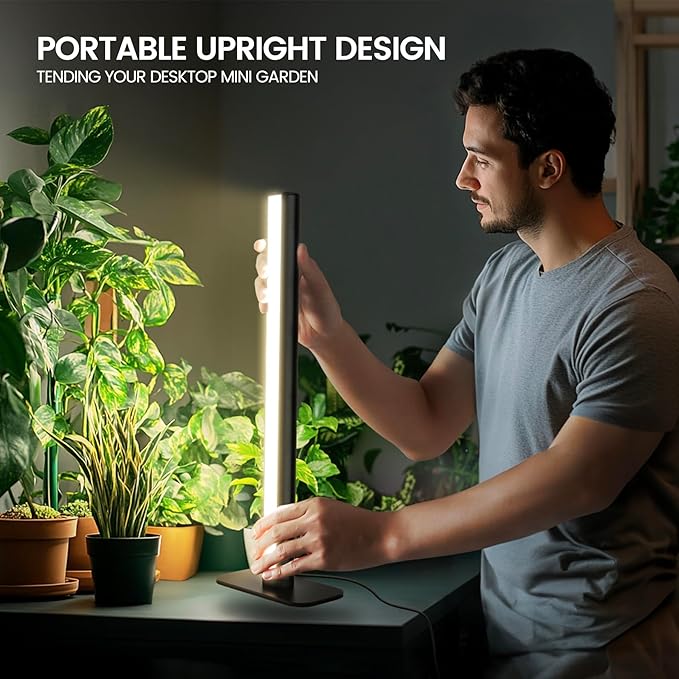 Grow Lights for Indoor Plants,20W 169 LED Full Spectrum with Timer, Hanging Plant Growing Light with Dimmable On/Off Switch,16.8in Height Standing Vertical Lamp for Seed Starting Growth