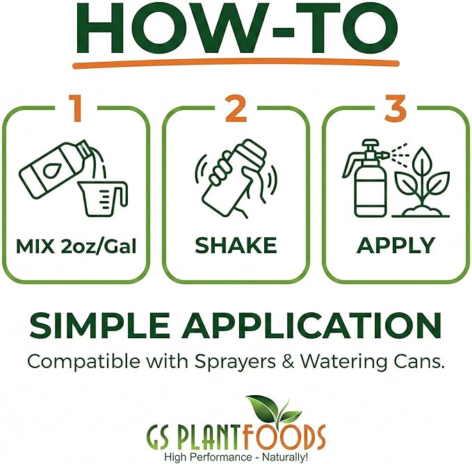 GS Plant Foods Liquid Kelp Fertilizer – Suitable for Organic Growing, OMRI Listed Seaweed Concentrate for Lawns, Gardens & Soil - 1 Gallon (Makes Up To 800+ Gallons)