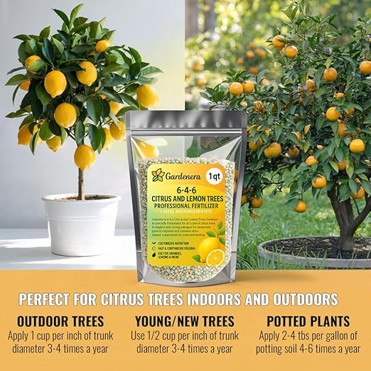 𝐁𝐄𝐒𝐓𝐒𝐄𝐋𝐋𝐄𝐑 Citrus Fertilizer + Vital Micronutrients - Perfect Balanced NPK for All Citrus - for Indoor and Outdoor Plants - Orange, Lime, Avocado and Lemon Tree Fertilizer - 5 QUARTS