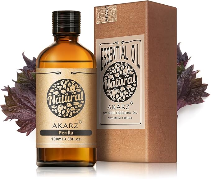 AKARZ 100ml Perilla Essential Oil Natural Perilla Oil Pure for Candle Making,DIY Skincare Products Massage,Home Spa Relaxation